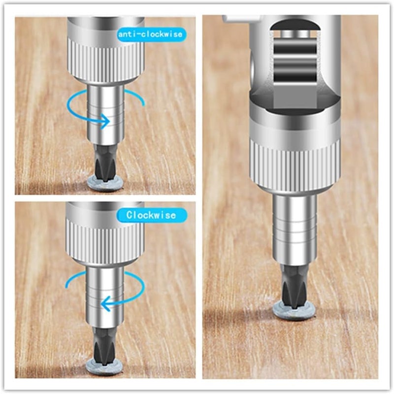 Derovan 10-in-1 Multi-Angle Ratchet Screwdriver – Compact Ratcheting Handle with 10 Interchangeable Bits, 180° Adjustable Head, Magnetic Storage, Ergonomic Grip - Image 3