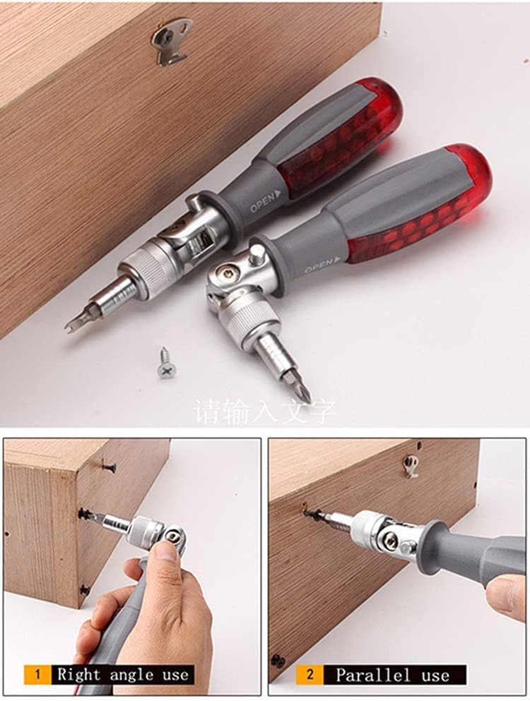 Derovan 10-in-1 Multi-Angle Ratchet Screwdriver – Compact Ratcheting Handle with 10 Interchangeable Bits, 180° Adjustable Head, Magnetic Storage, Ergonomic Grip - Image 2