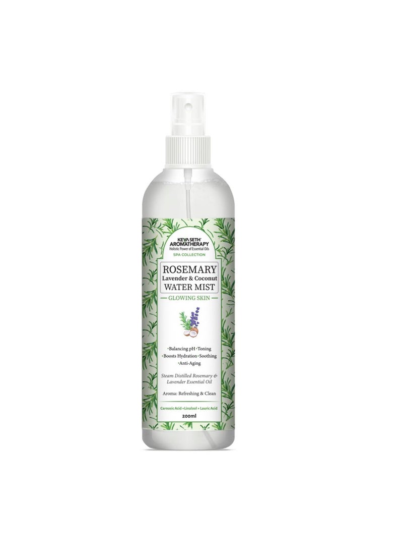 KEYA SETH AROMATHERAPY, DEVICE OF DROP Keya Seth Aromatherapy Rosemary Lavender Coconut Water Mist Spray Face Toner Glowing Skin Hydration Soothing Anti Aging Distilled Essential Oil 200ml  - Image 1