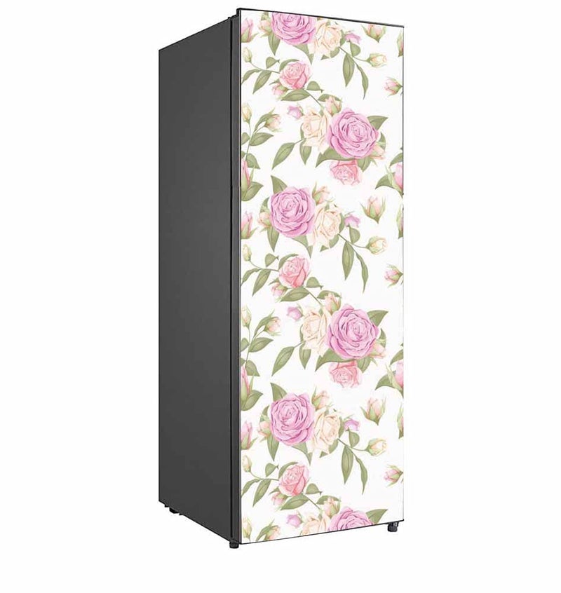 wallpics Flower Design Fridge Sticker Skin Fully Waterproof Vinyl Sticker 60 cm X 160 cm frs2101