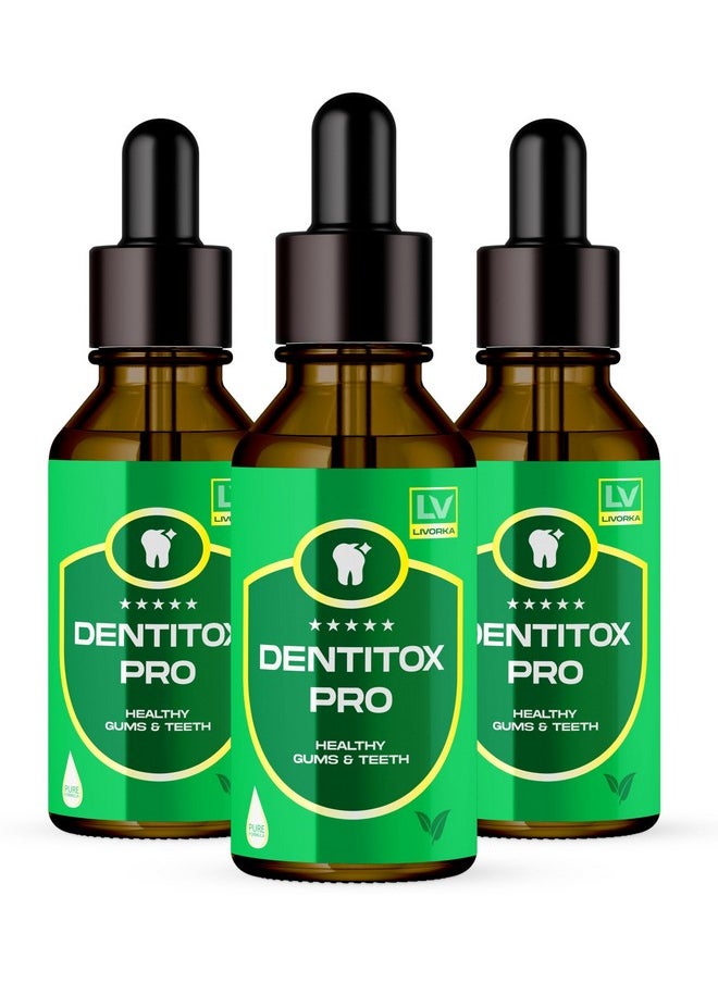 LIVORKA LIVORKA 3 Pack - Dentitox - Dentitox Pro Drops for Teeth and Gums 3 Bottle for 90 Days, Dentitox Pro Healthy Gums Teeth, Dentitox Drops, Dentitoxpro for Gums and Teeth, Dentitox Gum Drops.  - Image 1
