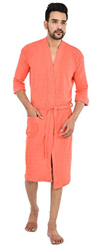 Bhondubagus Terry Cotton Mens BathgownBathrobe_Peach - Image 2