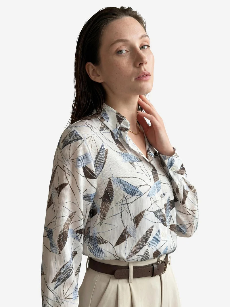 MY FASHION Printed Button-Up Shirt