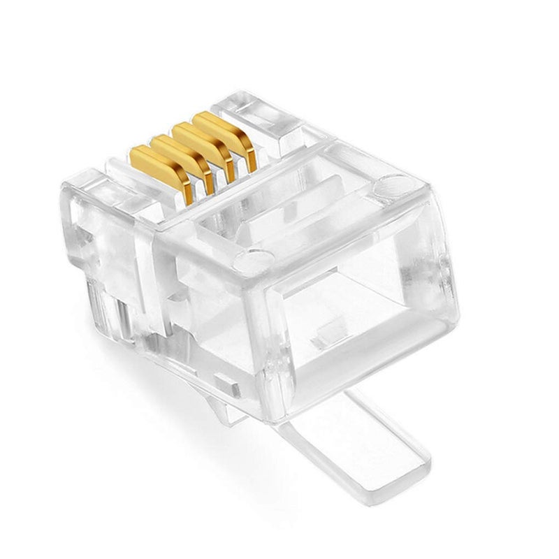 NECABLES 20Pack Telephone Modular Plug RJ11 6P4C Connector for Phone Line Cord (Compatible with Both Solid and Stranded Wire) - Image 4