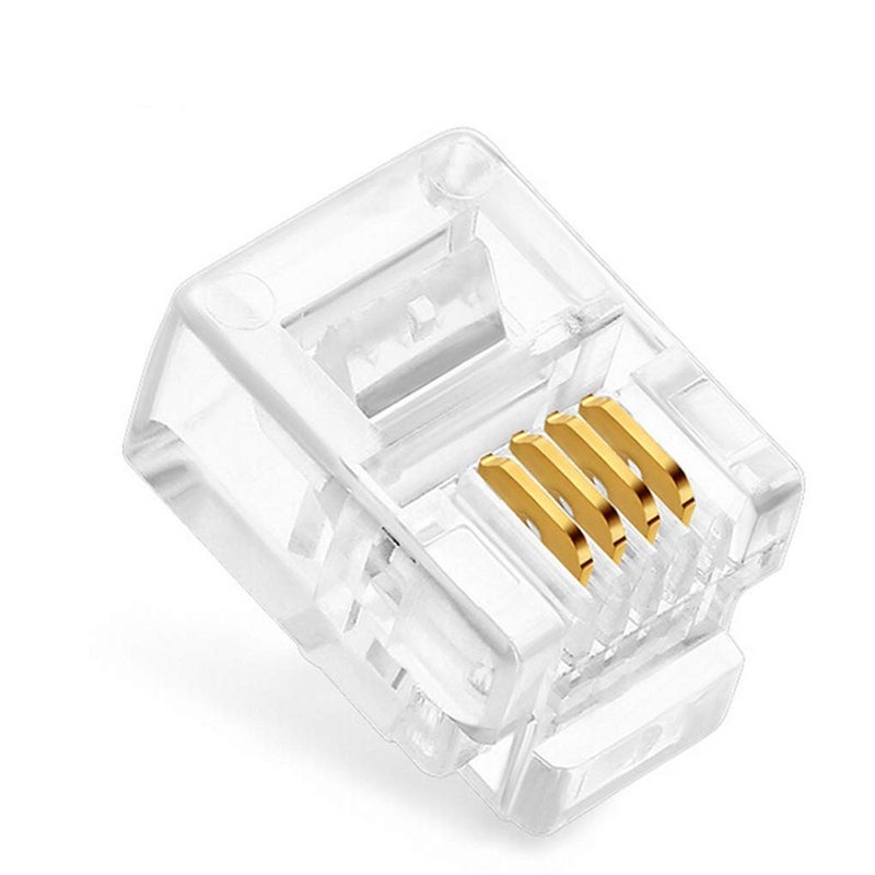 NECABLES 20Pack Telephone Modular Plug RJ11 6P4C Connector for Phone Line Cord (Compatible with Both Solid and Stranded Wire) - Image 3