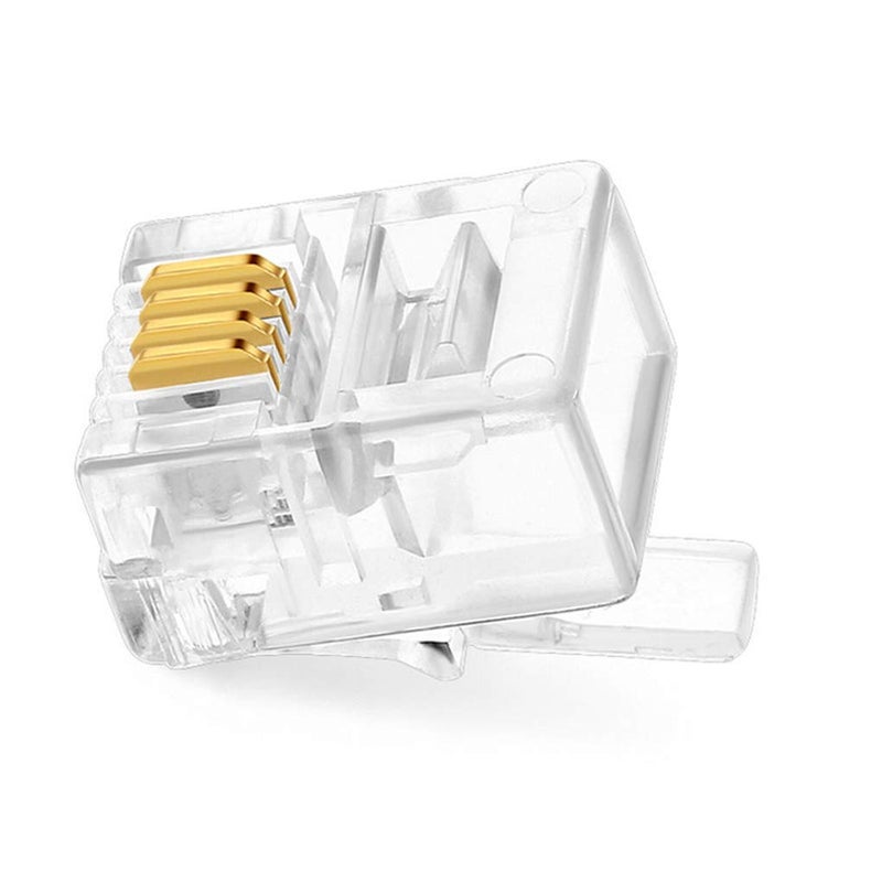NECABLES 20Pack Telephone Modular Plug RJ11 6P4C Connector for Phone Line Cord (Compatible with Both Solid and Stranded Wire) - Image 5