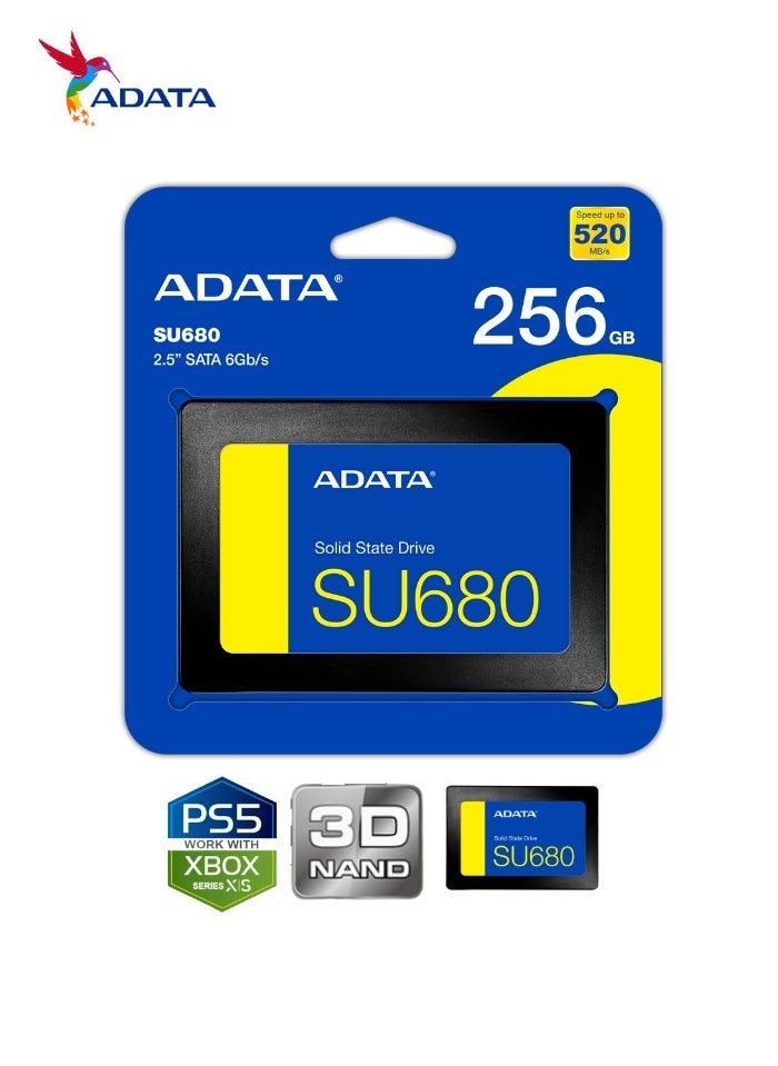 ADATA Ultimate SU680 256GB Fastest SSD Internal Solid State Drive for Laptop Desktop PS5 XBOX  - Image 1
