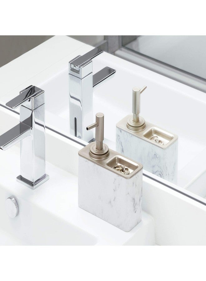 إنترديزاين موزع صابون سائل iDesign Dakota المصنوع من الراتنج والرخام، مزود بمضخة وصينية حلقات، بسعة 10 أونصات، مناسب للحمام، وحوض المطبخ، ووحدة الزينة. - Image 2