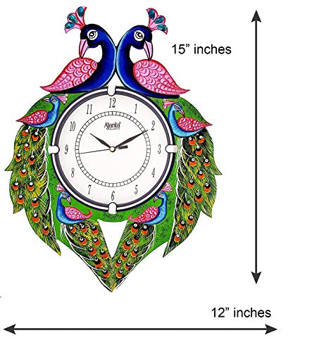 CIRCADIAN Ajanta Wooden Handpainted Desginer Wall Clock for Home Living Room Office Bedroom|Multicolour - Image 2