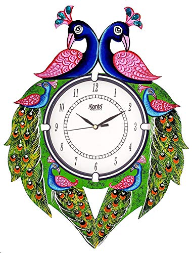 CIRCADIAN Ajanta Wooden Handpainted Desginer Wall Clock for Home Living Room Office Bedroom|Multicolour - Image 1