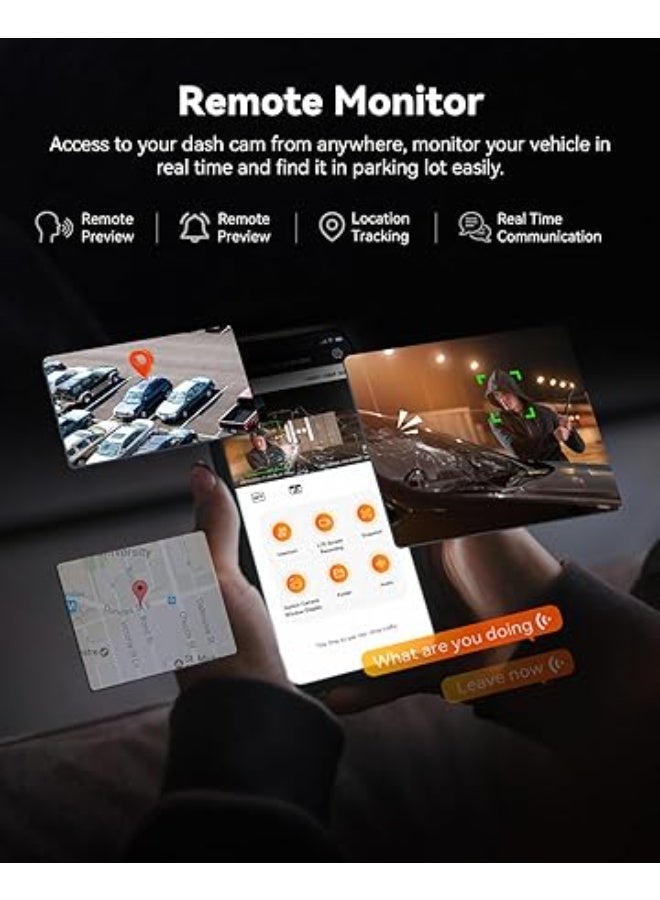 كاميرا لوحة القيادة E360 ايس 5.2K بانورامية 360 درجة، كاميرا محمولة، ستارفيس 2، HDR، كاميرا أمامية وخلفية داخلية، تحكم صوتي/لمس، نظام تحديد المواقع، وضع وقوف مؤقت 24/7، تدعم 512GB كحد أقصى - Image 3