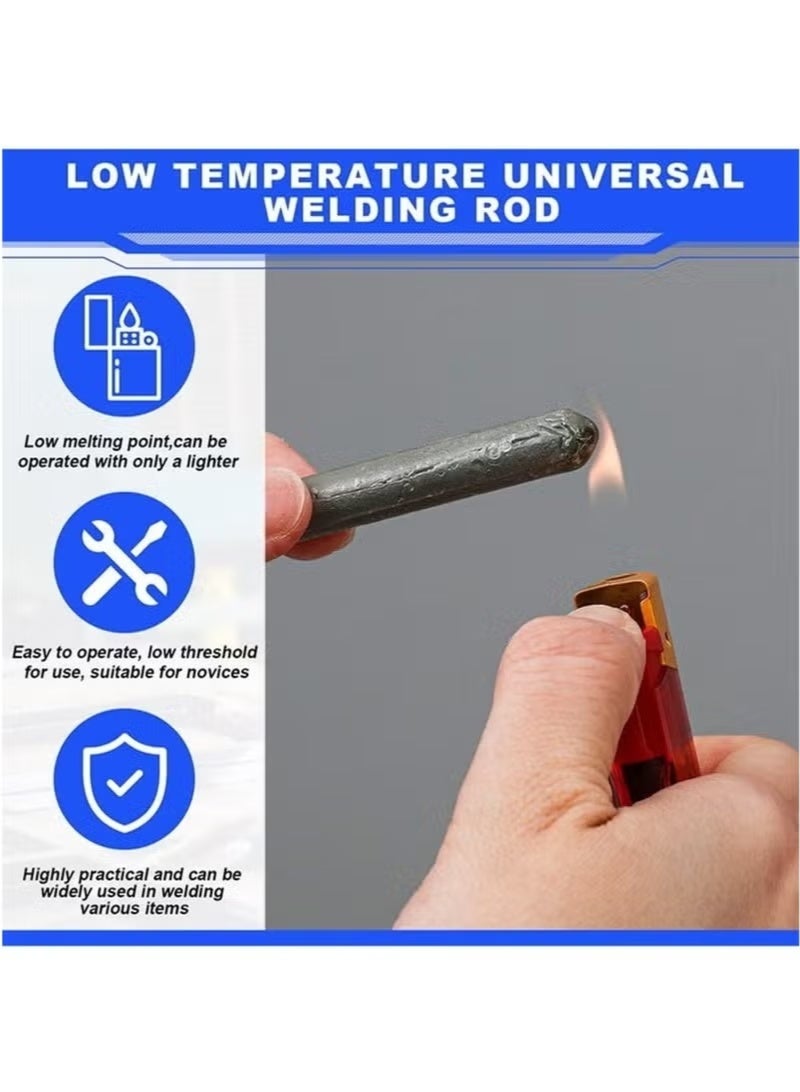 12 PCS Low Temperature Universal Welding Rod Metal Easy Melt Welding Rods Sticks Low Melt Solder Pipe Welding Tools Electrode Aluminum Rod for Aluminum Stainless Steel Iron - Image 2