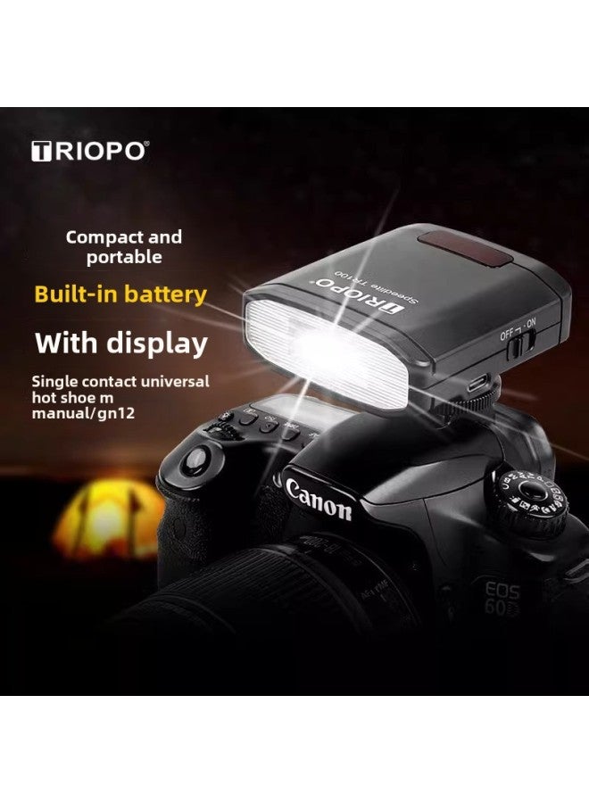 TRIOPO Jiebao TR100 Mini Mini Flash Micro Single Digital Film Camera External Top Applicable Cable-Color:Tr-100 Black  - Image 3