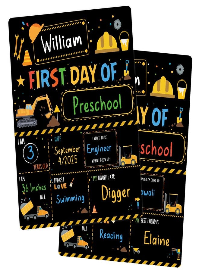 WhatSign First & Last Day of School Sign - 11"x14" Double-Sided & Reusable Board My First Day of Kindergarten Preschool & Pre-K Sign - Back to School Signs Supplies - Image 1