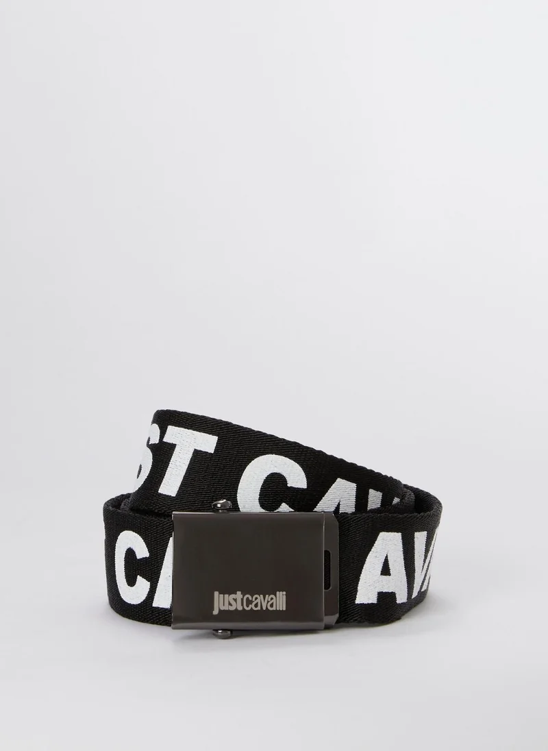 Just Cavalli Logo Canvas Slide Belt