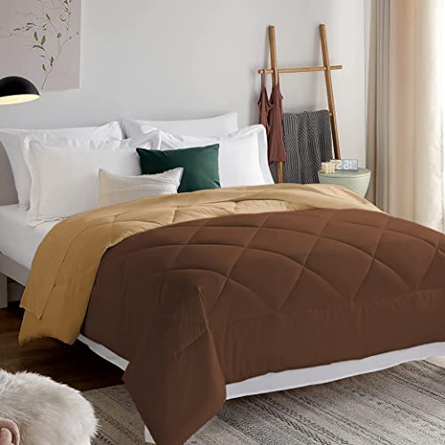 EDMUND - 600 GSM Heavy Winter Reversible Comforter for Single Bed Comforter/Duvet/Rajai/Quilt/Blanket (90" x 60") Inches - Winter 600 GSM Comforter | Beige & Brown| TC - 300 - Image 4