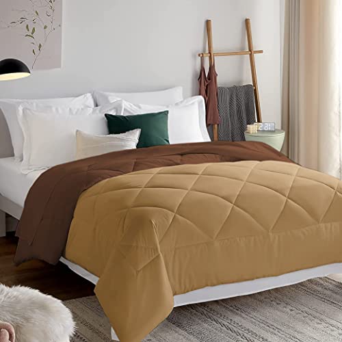 EDMUND - 600 GSM Heavy Winter Reversible Comforter for Single Bed Comforter/Duvet/Rajai/Quilt/Blanket (90" x 60") Inches - Winter 600 GSM Comforter | Beige & Brown| TC - 300 - Image 3