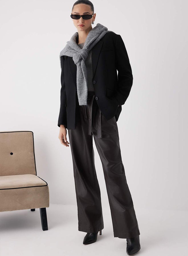 trendyol Wardrobe Essentials Black Stamped Woven Special Collection Blazer Jacket | - Image 2