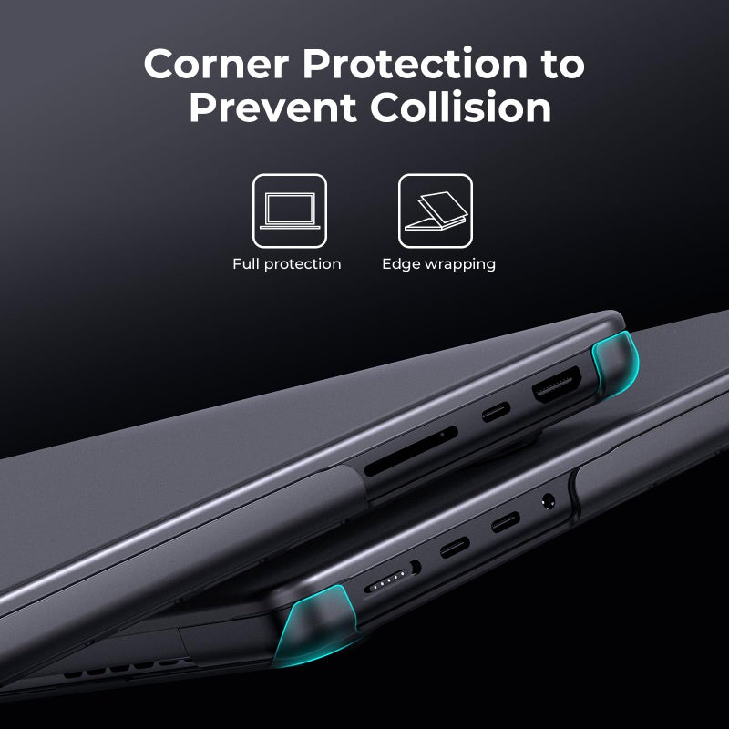 BlueSwan Matte Case for MacBook Pro 14 M5 M4 M3 M2 M1 Pro/Max 2026-2021, Compatible A3426 A3427 A3434 A3401 A3112 A2992 A2918 A2779 A2442, Hard Shell Protective Cover, Space Black Clear - Image 2