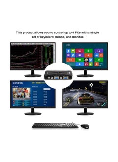 Generic 4-Port USB 2.0 KVM Switch compatible with computer monitor, video sharing screen, keyboard and mouse.  - Image 3