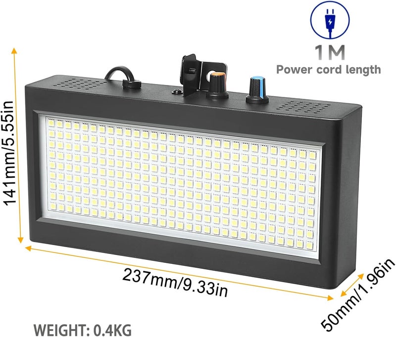 وي كان ضوء ديسكو ستروب LED، مع 270 مصباح LED فائق السطوع لحفلات الستروب (أبيض) - Image 2