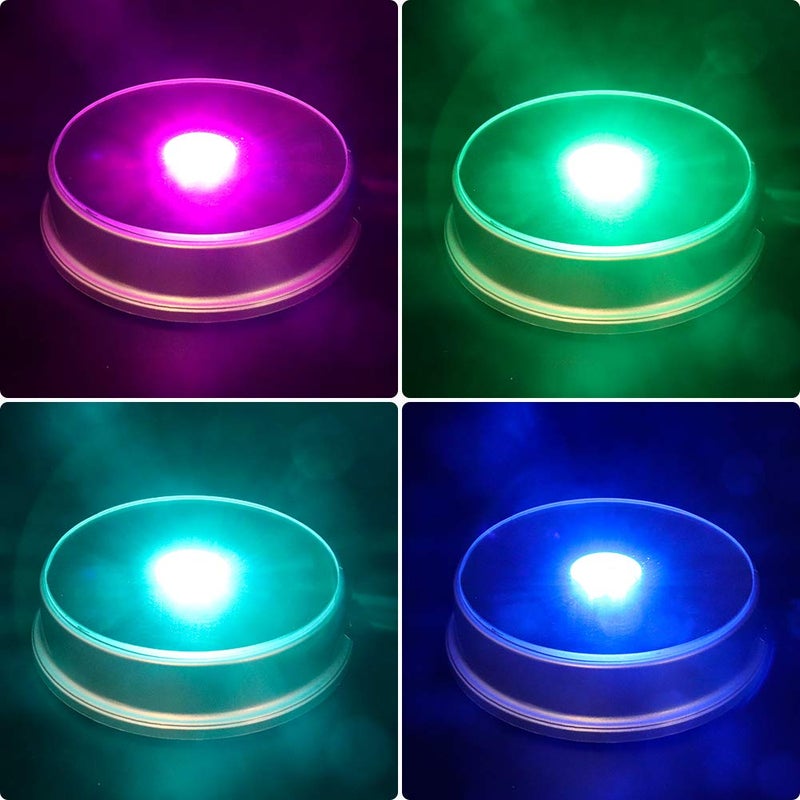 PHOSOK LED Silver Display Base- Crystal Glass Art Statue Merchandise Display Stand- Multicolor Changing Light Display Stand Powered by 3 AAA Batteries ï¼ˆPack of 2ï¼‰ - Image 3