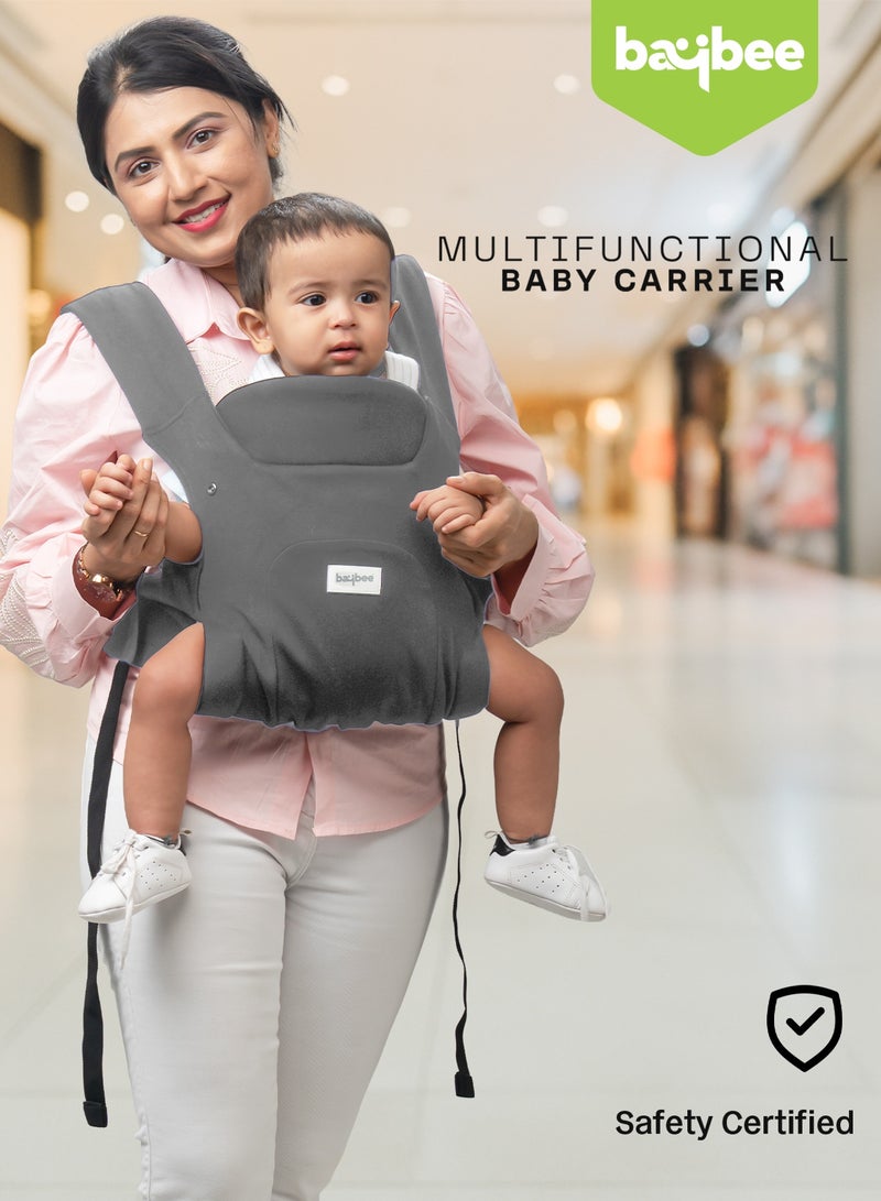 بيبي حاملة أطفال كوزي نيست لحديثي الولادة | حقائب حمل للأطفال من عمر يوم إلى سنتين مع دعم ثلاثي النقاط وراحة على شكل حرف X | حقيبة حمل كنغر بتصميم وضعية M مع دعامة قابلة للطي للرقبة | حقيبة حمالات أطفال بوزن يصل إلى 15 كجم، رمادي غامق - Image 3