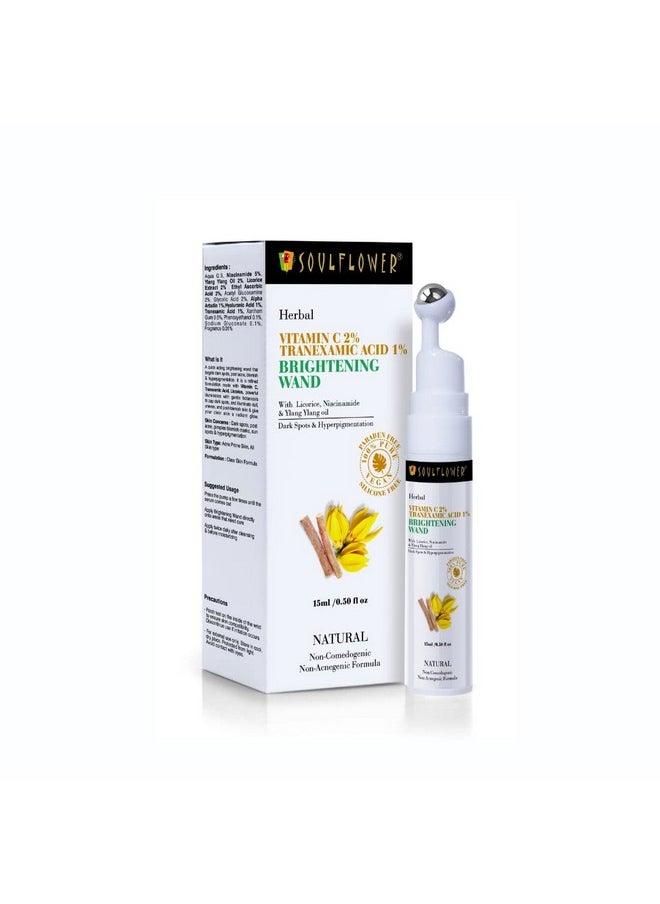 Soulflower Vitamin C Face Serum, Skin Glow, Brightening Acne Prone, Pigmentation, Dark Spots With Hyaluronic Acid & Licorice For Unisex, 15Ml  - Image 1
