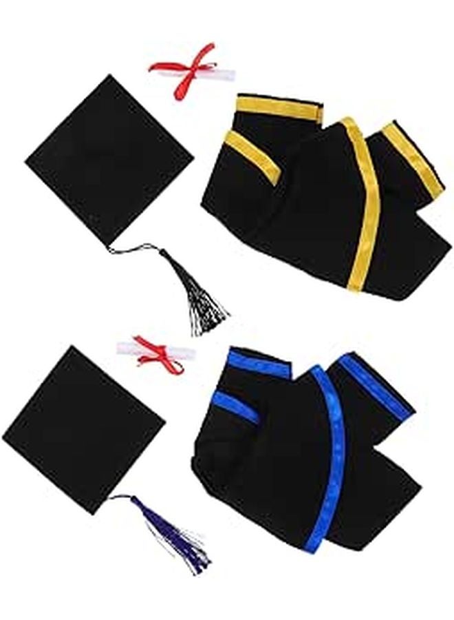 Graduation Bear Doll Costume Set With Replaceable Hat And Collar For Special Occasions - Image 1