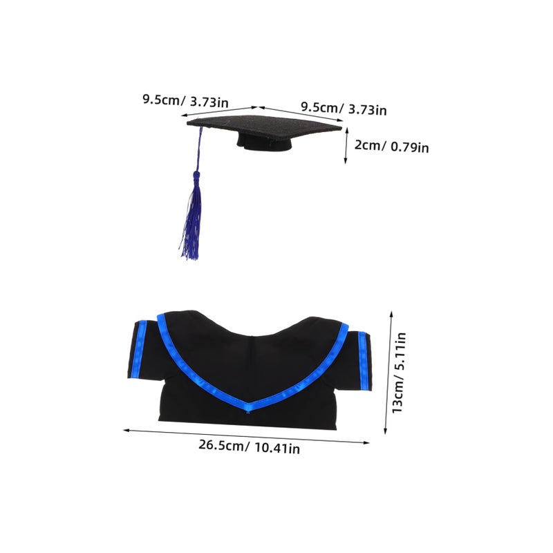 Graduation Bear Doll Costume Set With Replaceable Hat And Collar For Special Occasions - Image 3
