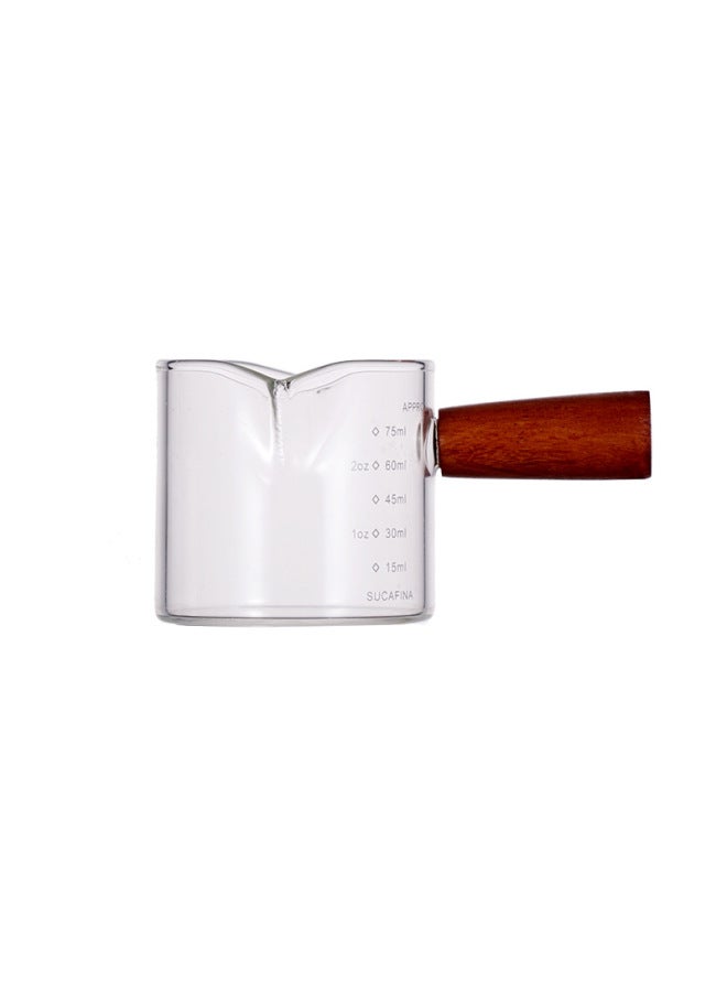 Milk Jar Latte Flower Cup Wooden Handle Small Milk Cup Seasoning Juice Container Dip Dish Glass Small Milk Cup