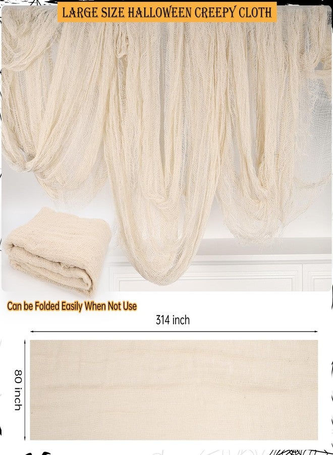 ZYP 315 x 78.7in Halloween Creepy Cloth Beige Spooky Fabric Gauze Spooky Giant Cheese Cloth for Halloween Party Supplies Decorations - Image 2