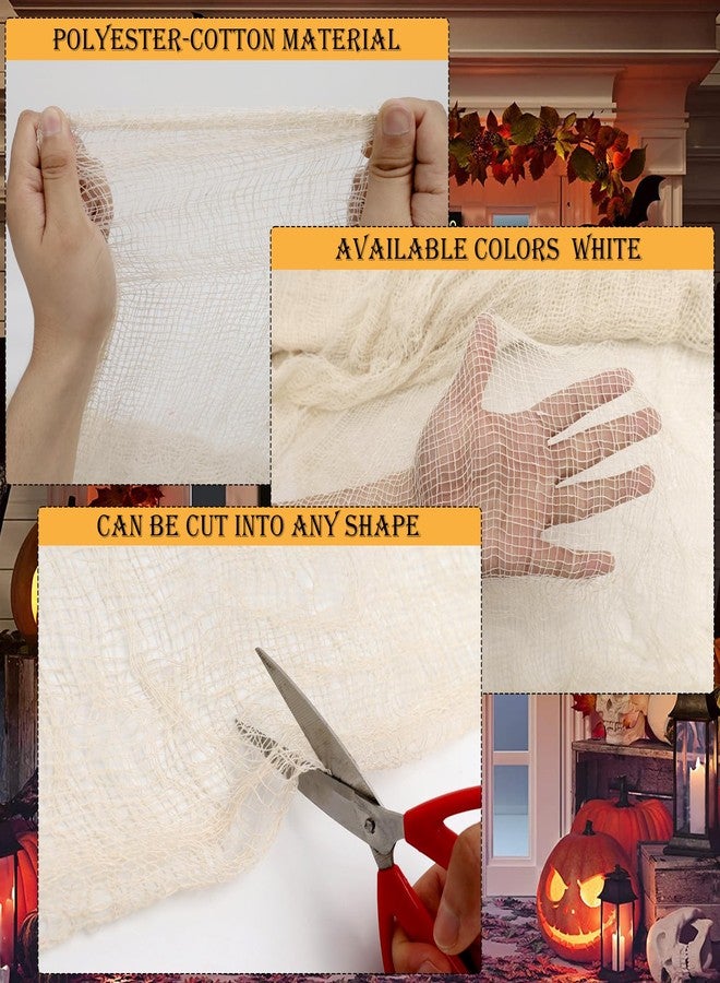 ZYP 315 x 78.7in Halloween Creepy Cloth Beige Spooky Fabric Gauze Spooky Giant Cheese Cloth for Halloween Party Supplies Decorations - Image 3