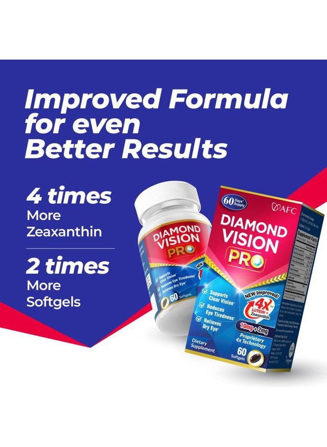 Afc Japan Diamond Vision Pro 4X - Eye Formula with FloraGLO Lutein 4X, Zeaxanthin, Astaxanthin & Bilberry Extract - Image 5