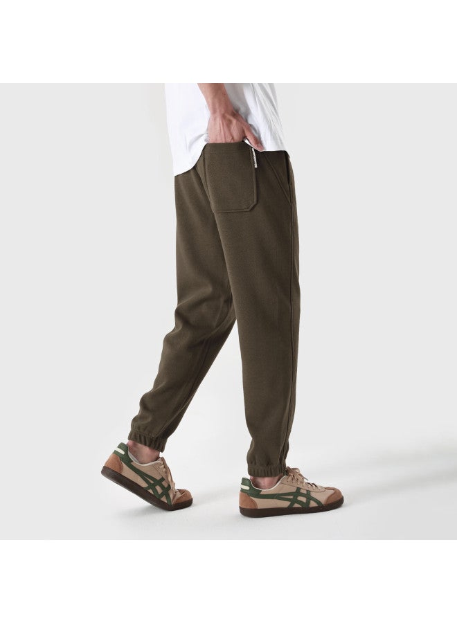 Markless Men's Autumn Winter Knitted Casual Versatile Loose Straight Jogger Pants 4834 Coffee Color S - Image 3