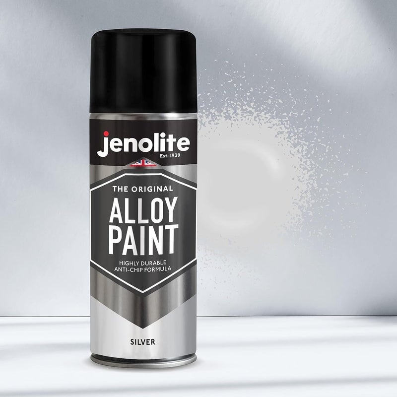 JENOLITE طلاء رذاذ جنوليت الفضي لعجلات السبائك | 400 مل | طلاء عجلات سبائك فاخر | مقاوم للتآكل | يعيد تجديد عجلات السبائك - Image 4