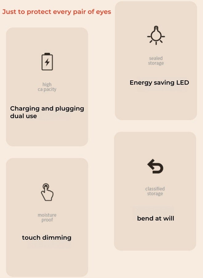 XiuWoo 3 Color Temperature Stepless Dimming Eye Protection Desk Lamp Clip Night Light Rechargeable Led Bedside Reading Lamp - Image 2