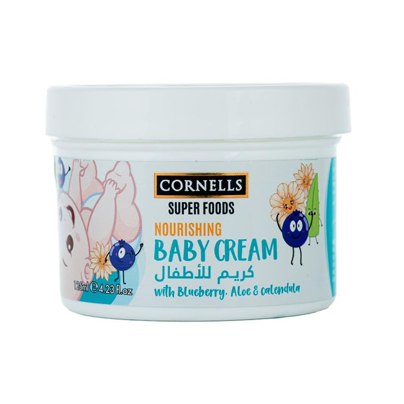 Cornells Wellness Baby Care Super Foods Nourishing Baby Cream 125ml, With Aloe Vera, Olive Oil & Vitamin E, Nourishing, Non Greasy, Deep Moisturizing & Soothing Cream, For All Skin Types