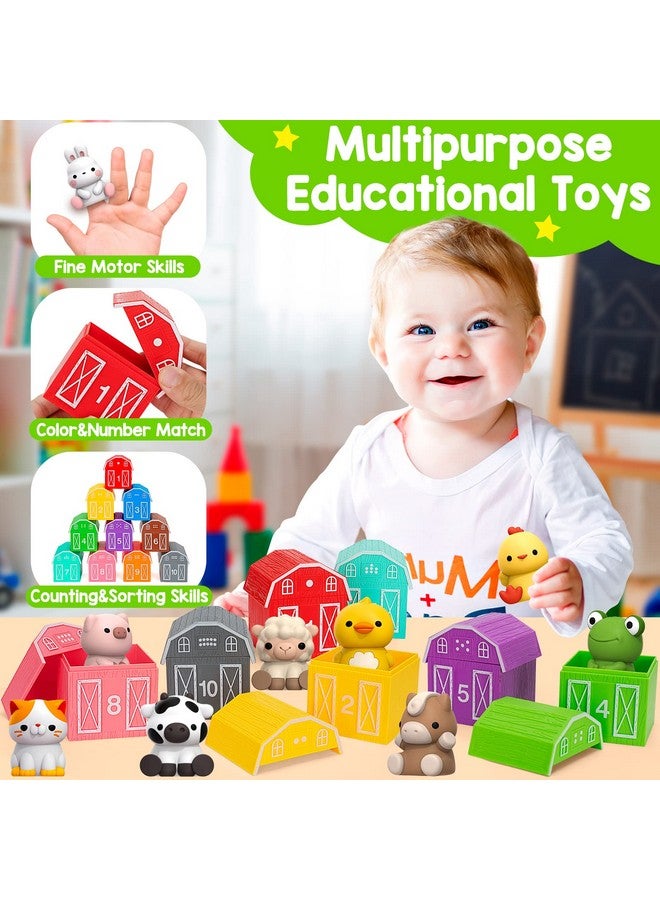 KMUYSL Learning Toys For 1,2,3 Year Old, 20 Pcs Animals Toy, Counting Skill, Color Matching, Fine Motor Game, Christmas Birthday Easter Educational Gift For Baby Toddler Boys Girls Age 12-18 Months - Image 2