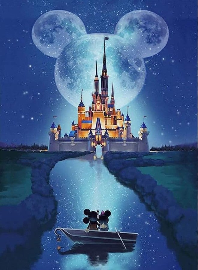 TREXEE Castle Mickey Diamond Art Painting Kits for Adults, Stained Glass Full Drill Diamond Dots Paintings for Beginners, Round 5D Paint with Diamonds Pictures (30X40 CM)(Unframed) - Image 1