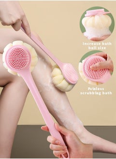 Healife Body scrubber, bath loofah, nylon soft bristles, silicone shower brush with soft bristles back cleaning washer  - Image 1