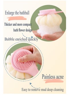 Healife Body scrubber, bath loofah, nylon soft bristles, silicone shower brush with soft bristles back cleaning washer  - Image 4