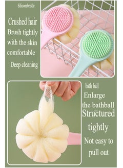 Healife Body scrubber, bath loofah, nylon soft bristles, silicone shower brush with soft bristles back cleaning washer  - Image 5