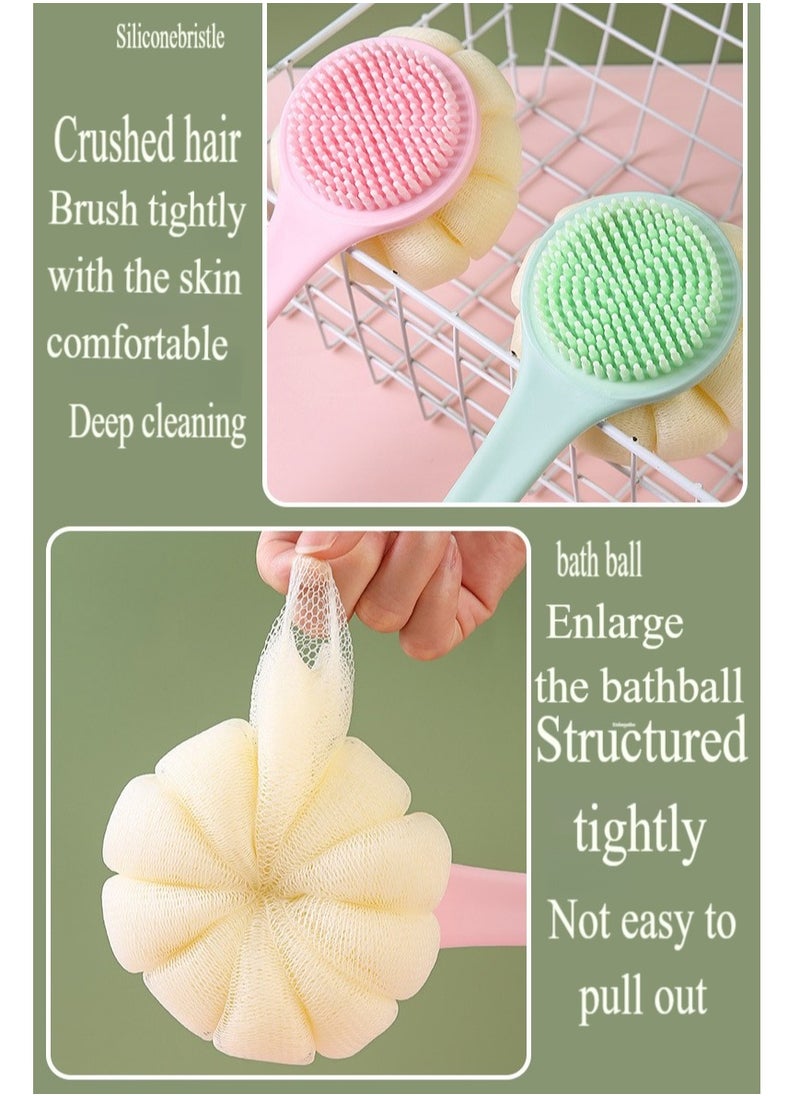 Healife Body scrubber, bath loofah, nylon soft bristles, silicone shower brush with soft bristles back cleaning washer  - Image 5