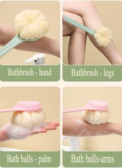 Healife Body scrubber, bath loofah, nylon soft bristles, silicone shower brush with soft bristles back cleaning washer  - Image 3
