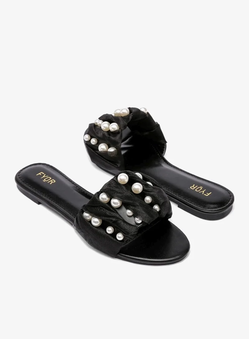 Fyor  Ruched Pearl Slide Sandal MY 215 for Women | Best Price UAE