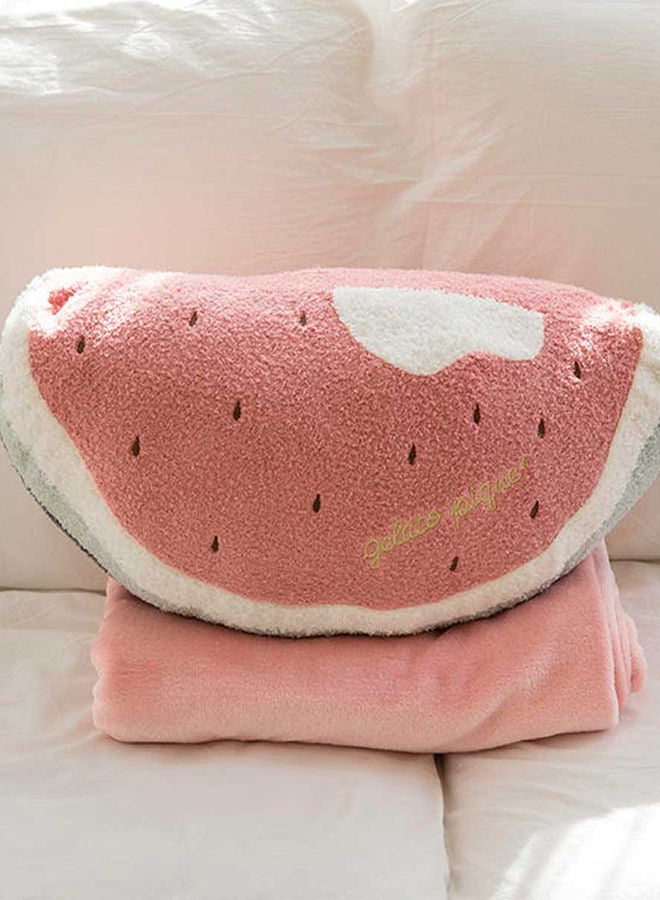 Watermelon Shaped Multi-function Soft Pillow Blanket Cotton Multicolour 110x180centimeter 