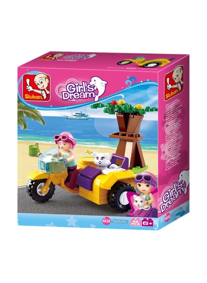 Sluban Sluban - Girl's Dream Motorcycle with Sidecar 67 Pieces - M38-B0600C  - Image 1