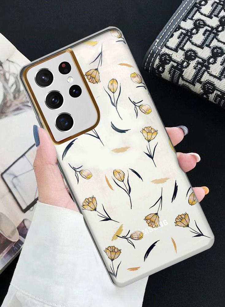 JOWAY Samsung Galaxy S21 Ultra Floral Clear Case Ultra Slim Shockproof Flower Print Transparent Cover Design 8 - Image 2