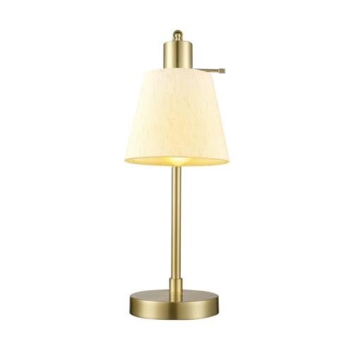 GLOBE Electric 61000057 16" Desk Lamp, Matte Brass Finish, White Shade, Adjustable Pivot Joint, Rotary Switch on Socket, Modern Lighting for Bedroom or Office, Indoor Lights, E26 Base - Image 4